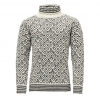 Unisex turistický sveter Devold Svalbard Wool High Neck Offwhite/Anth. XL