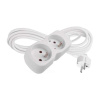Predlžovací kábel Emos 3 m / 2 zásuvky / biely / PVC / 1 mm2