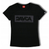 DAVCA Dámske tričko black glitter logo trblietky XXL