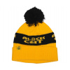 Black Cat Yellow Bobble Hat Čiapka s brmbolcom