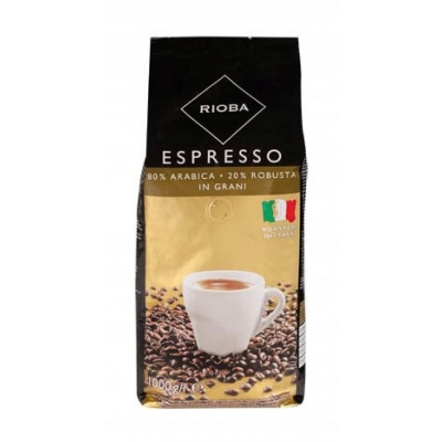Zrnková káva zmes kávových zŕn Rioba Gold 1 kg zrnková káva espresso 1000 g