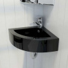 vidaXL Umývadlo s prepadom 45x32x12,5 cm, čierne - Čierna - 12994-154688