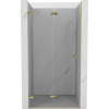 Mexen, Mexen Lunar-F skladacie ľavé sprchové dvere 85 cm, transparentné, zlaté - 836-085-000-50-00-L