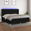 vidaXL Posteľ boxsping s matracom a LED čierna 200x200 cm látka