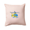 Vrtuľník rescue - Vankúš 50x50 - 50x50 - Vrátane výplne ( Svetloružová )