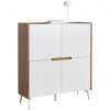 Carryhome VYSOKÁ KOMODA, biela, dub artisan, 110/124/40 cm - Predsieňové programy - 002798023102