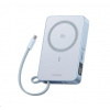 UGREEN magnetická powerbanka MagFlow 10000mAh s diplejem, Li-ion, 30W, MagSafe, 2x USB-C, stříbrná 65958