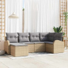 zahrada-XL Súprava záhradných pohoviek s vankúšom 6 pcs Béžová Poly ratan 3346110
