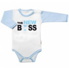 Body dlhý rukáv s vtipným textom Baby Nellys The New Boss chalan