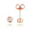 MINET Elegantné náušnice z ružového zlata s bielym zirkónom Au 585/1000 0,90g JMG0273WRE00