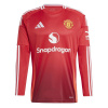 adidas Manchester United Home Long Sleeve Shirt 2024 2025 Adults Red XL