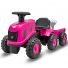 Dětské odrážedlo traktor s vlečkou a náradim Baby Mix Benny ružový