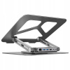 Unitek Strieborný stojan na notebook USB-C HDMI 4K PD LAN, 100 W, max. 6 kg