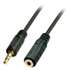 Kábel 3.5mm stereo jack M/F predlžovací 10m, čierny, pozl. konektor, Premium