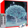 Nový rok svetla svetelný záves 160 LED studená biela 8 funkcií 260x200cm USB