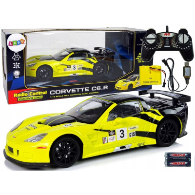 Závodné športové auto R/C 1:18 Corvette C6.R žlté (Závodné športové auto R/C 1:18 Corvette C6.R žlté)