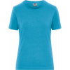 James & Nicholson | JN 1801, Dámske prac. tričko z bio bavlny, modrá turquoise, 4XL