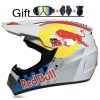 Motokrosová helma bílá RedBull SET