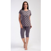 Vienetta Dámske pyžamo kapri Bodka: hnědá 4XL