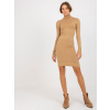 Svetlohnedé priliehavé šaty s rolákom NM-SK-NG-2309.17X-camel L/XL