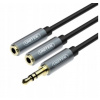 PC ROZBOČOVAČ MINI JACK 1xM na 2xF KÁBEL KVALITA 3,5mm AUDIO AUX hliníkový