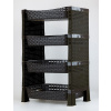MEGA PLAST Mega Plast, SHELF regál polyratan, 41 x 30 x 65 cm, wenge