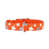 COLLAR Kožený obojok s hviezdami Glamour, 38-49cm/25mm, oranžová