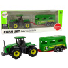 Lean Toys Zelený traktor s prívesom