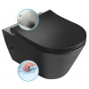 Sapho AVVA CLEANWASH závěsná WC mísa, integrovaná baterie a bidet. sprška, Rimless, 35,5x53cm, černá mat