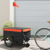 vidaXL Vozík za bicykel, čierno oranžový 45 kg, železo 94103