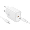 HOCO N62 30W QC 3.0 biela + kábel typ C - Lightning (Sieťová nabíjačka Type C Power Delivery PD 30W QC3.0 s káblom typ C - Lightning biela)