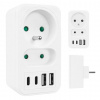 MCN Prúdová zásuvka Maclean x2 + 4xUSB, rozdeľovač s 2 zásuvkami, 2xUSB A, 2xUSB C PD 20W, 1x16A + 1x6A, MCE249 F/W
