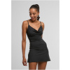 Ladies Mini Waterfall Neckline Dress - black L