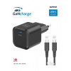 Nabíječka Swissten do sítě GaN 1x USB-C 20W POWER DELIVERY , 1,2m - černá (SWISSTEN SÍŤOVÝ ADAPTÉR GaN 1x USB-C 20W POWER DELIVERY BÍLÝ + DATOVÝ KABEL USB-C/USB-C 1,2 M černý)
