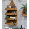 Chic Antique Hnedá antik drevená nástenná polička so 4 poličkami - 40*15*80cm - Chic Antique