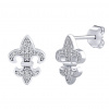 Stříbrné náušnice Henriette s Brilliance Zirconia skautská lilie DCC1608119E