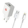 mobilNET Biela 3,4A QC 3.0 + MFI Lightning sieť.nabíjačka(E) NSI-0027-MFI-QC3.0