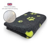 DRYBED Premium Vet Bed antracitový + limetkovozelený labky 100 x 75 cm