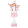 MagicHome Vianoce Postavička MagicHome Vianoce, Anjelik s ružovou sukňou, látkový, ružovo-biely, 29x13x59 cm