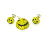 Strieborná súprava s kameny Swarovski komponent 925/1000 (smile žlutý)