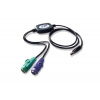ATEN UC10KM-AT PS/2 kábel 0,9 m 2x 6-p Mini-DIN USB A Čierna (UC10KM-AT)