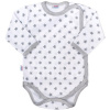 Dojčenské body celorozopínacie New Baby Classic II sivé s hviezdičkami - Sivá - 74 (6–9m)