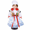 Porcelánová bábika v kroji s bielou šatkou 41cm (Krojová bábika)