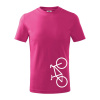 Bicykel na výšku - Tričko detské bavlnené - 134 cm/8 rokov ( Malinová )