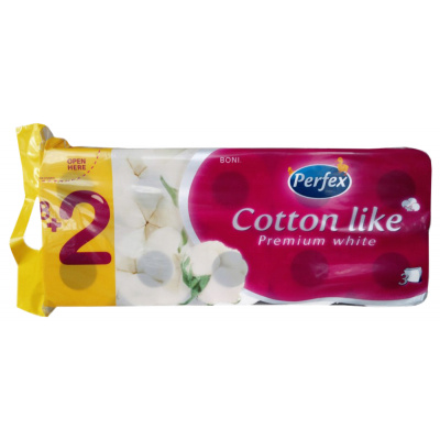 Perfex Cotton like toaletný papier, 3 vrstvy - 8+2 ks