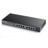 Zyxel GS1900-8 8-portový stolový gigabitový webový inteligentný prepínač: 8x Gigabit metal, IPv6, 802.3az (zelená), bez GS1900-8-EU0102F
