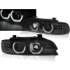 BMW E39 95-03 - predné čierna svetlá s ANGEL EYES 3D a LED smerovky