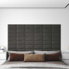 Nástěnné panely 12 ks tmavě šedé 30 x 15 cm samet 0,54 m² Šedá 343780