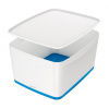 Leitz Úložný box s vekom Leitz MyBox, veľkosť L biela/modrá