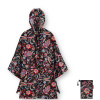 Reisenthel mini maxi poncho čierny kvietkovaný dámsky pršiplášť